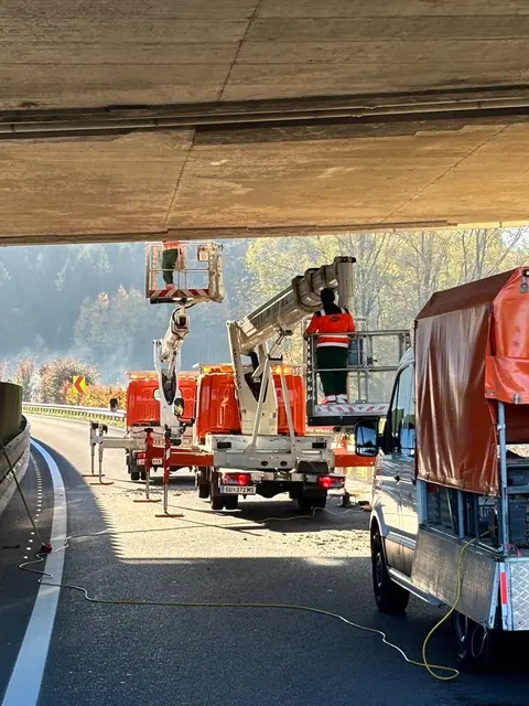Die Ausbesserungsarbeiten an der Autobahnbrücke konnten in Rekordzeit erledigt werden. | Foto: Asfinag
