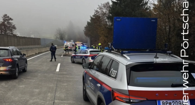 Ein Fahrzeug sei von der Spur abgekommen und gegen die Leitschienen geprallt. | Foto: Freiwillige Feuerwehr Pörtschach am Wörthersee
