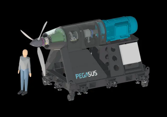 Die Größe des Prüfstandes ist bemerkenswert. Eng kooperiert wurde dafür mit der Firma PLH aus Köflach. | Foto: Pegasus