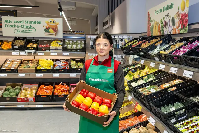 Die neue Penny-Filiale im Welser Stadtteil Vogelweide präsentiert sich topmodern mit mehr als 600 Quadratmetern Verkaufsfläche. | Foto: Rewe