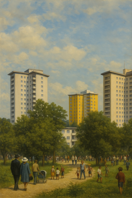 Siemens-Siedlung in München: Sternhochhäuser  (synthetic image)