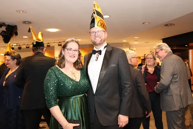 Auch das Prinzenpaar aus dem letzten Jahr: Nicole Glanznig und Marc Germeshausen waren am Abend dabei. | Foto: MeinBezirk/Chiara Kresse