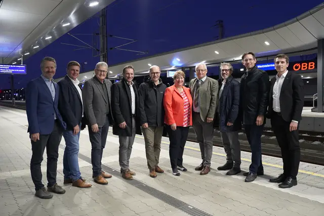 Bürgermeister aus der Region, die Laßnitztal Entwicklungs GmbH und Gemeindebund-Präsident Johannes Pressl waren beim Rundgang dabei. | Foto: MeinBezirk/Simon Michl