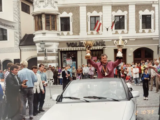"Grein grüßt seinen Weltmeister": Empfang am Stadtplatz am 2. Oktober 1993. | Foto: Kronsteiner