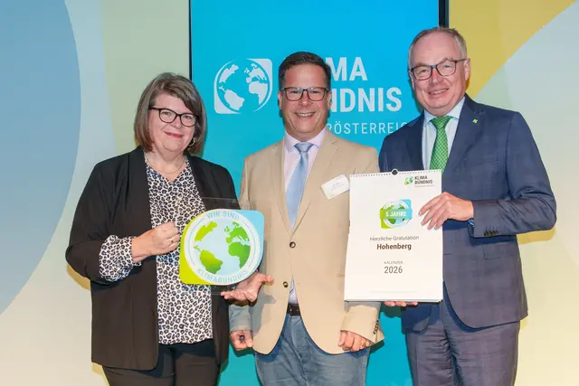 Auszeichnung für Hohenberg für die langjährige Mitgliedschaft im größten kommunalen Klimaschutz-Netzwerk Europas | Foto: Josef Bollwein