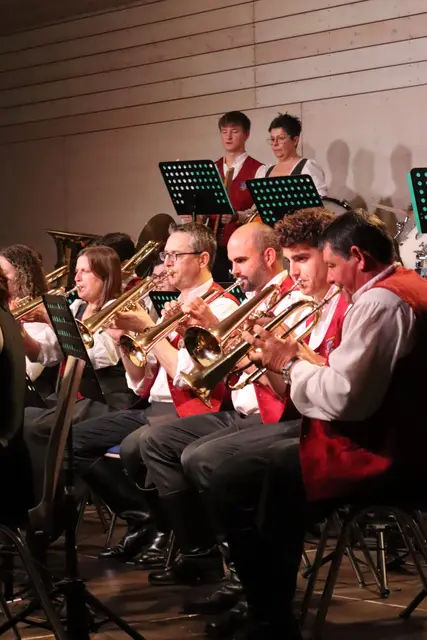 Das Ensemble des Musikvereins Güttenbach zeigte beim Konzert in der Mehrzweckhalle seine große stilistische Bandbreite. | Foto: Melanie Gludovacz