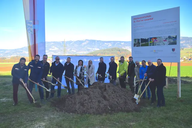Große Freude herrschte beim Spatenstich vergangene Woche in St. Paul - der neue Hochwasserschutz bietet mehr Sicherheit für die Bevölkerung. | Foto: MeinBezirk - Laura Raß