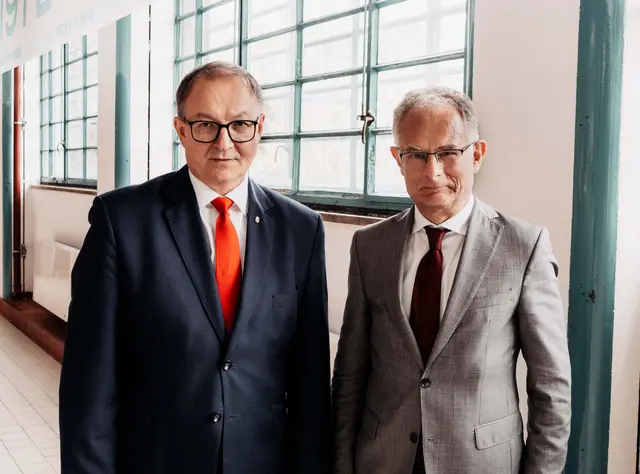 Martin Winkler und Markus Marterbauer (beide SPÖ). | Foto: Sophie Ganglberger/SPÖ Oberösterreich