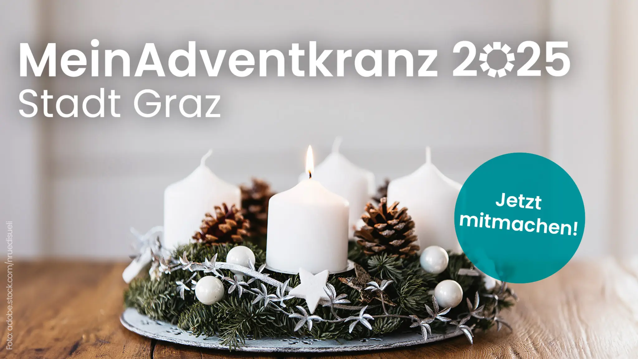 Advent-Challenge 2025 in Graz: Adventkranz binden und Christbaum gewinnen!