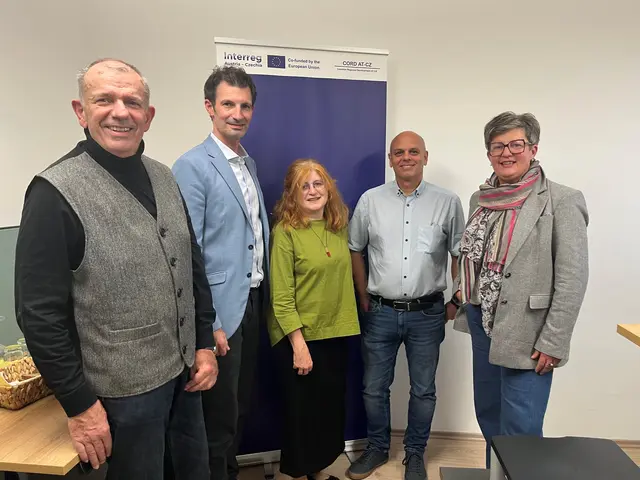 Hermann Hansy, langjähriger „Vater“ der grenzüberschreitenden Arbeit im Weinviertel, LAbg. Rene Lobner, Sylvia Hysek, Herbert Hofecker, Amstleiter der Stadtgemeinde Zistersdorf, Prok. Christine Schneider | Foto: Nö.Regional/ Christine Schneider