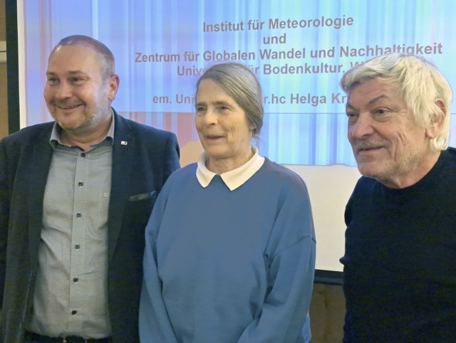 Von links: Bürgermeister Thomas Wolfesberger, Helga Kromp-Kolb, Manfred Doppler | Foto: Anti-Atom-Komitee