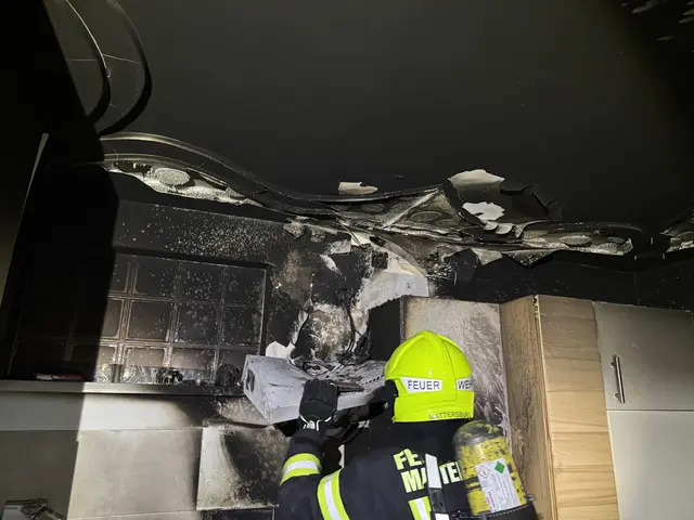 Die Feuerwehr überprüfte den betroffenen Bereich auf Glutnester. | Foto: Feuerwehr Mattersburg