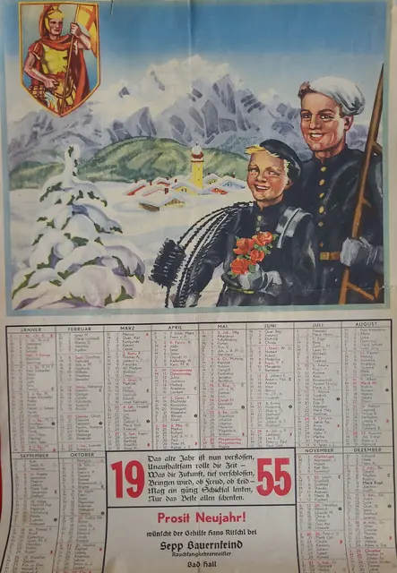 Rauchfangkehrerkalender aus dem Jahr 1955. | Foto: Museum Forum Hall