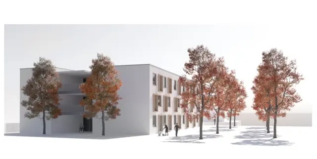 Diese Visualisierung zeigt das Projekt des "Betreuten Wohnens", das 2027 fertig gestellt sein wird.  | Foto: Architekturbüro DI Harald Kröpfl 
