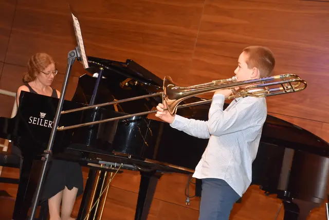 Tiefes Blech: Landesmusikschule Grein traf Anton Bruckner Privatuniversität. | Foto: Robert Zinterhof