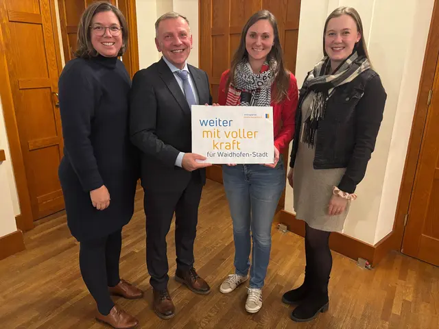 Der wiedergewählte Gemeindeparteiobmann Josef Ramharter mit Bundesrätin Viktoria Hutter und seinen beiden Stellvertreterinnen Marlene Böhm-Lauter (l.) und Anja Fuchs (r.) | Foto: VPNÖ