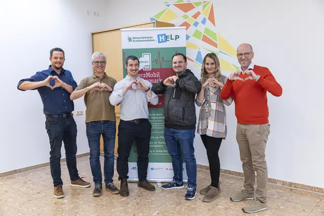 Das Team rund um das Projekt HerzMobil Knittelfeld (v.l.): Andreas Lueger, Jan Lewis, Valentin Borzan, Bernd Neuper-Schaffer, Isabell Magnes, Netzwerkarzt Georg Semlitsch | Foto: Fischer