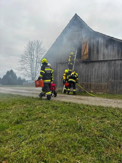 Die Kameradinnen und Kameraden bei der Übung | Foto: Feuerwehren A05