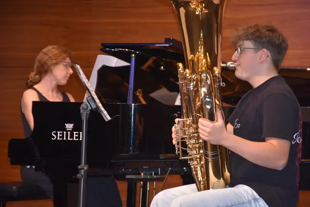 Tiefes Blech: Landesmusikschule Grein traf Anton Bruckner Privatuniversität. | Foto: Robert Zinterhof