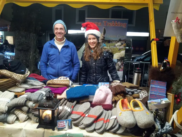 Auf Weihnachtsmärkten bietet das Team großteils handgefertigte Lama- und Alpaka-Produkte an. | Foto: Lama Touren