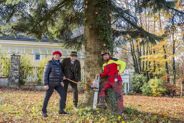 v.l.: Barbara Schweitl (Bürgermeisterin Puch), Wolfgang Haider (Obmann Verein Salzburger Christkindlmarkt) und Martin Grundbichler (Salzburger Gartenamt). | Foto: christkindlmarkt.co.at