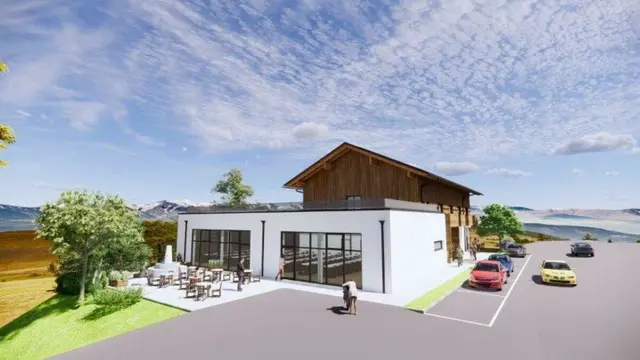 So wird der Gastrobereich auf der Packerhöhe aussehen, den Franz Preitler betreibt. | Foto: Gemeinde Hirschegg-Pack