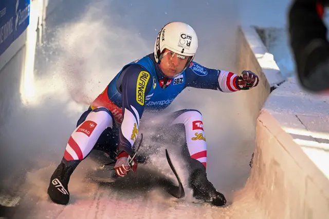 Welt- und Europameister Jonas Müller hatte beim Test des umgebauten Eiskanals größte Probleme. | Foto: GEPA-Pictures