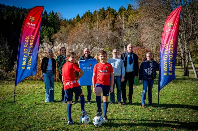 Sie organisnieren die FC BARÇA Academy Camps:
Elisabeth Trabesinger (Projektmanagement Trabensinger Consulting), Karina
Winkler (Geschäftsführung Warmbad Villach), Gerhard Stroitz (Vorsitzender
Tourismusverband Villach), Arno Trabesinger (Rechteinhaber der BARÇA Academy
Camps in Österreich), Georg Overs (Geschäftsführung Tourismusregion Villach) und
Michael Spanring-Sternig (Geschäftsführung Tourismusverband Villach) | Foto: Tourismusverband Villach GmbH/Karin Wernig