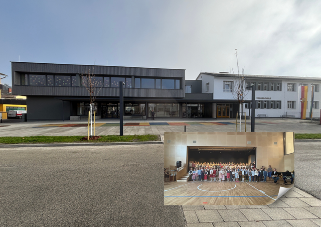 Die Baugitter sind nun endlich Geschichte - Gemeinsam mit den Liebenfelser Volksschülern wurde das neue Bildungs- und Kulturzentrum eröffnet. | Foto: MeinBezirk.at/Astrid Siebert (2)