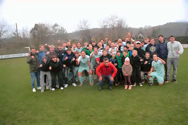 Ein Sieg wie ein Titel - so feierten die Schlaininger den 3:2 Erfolg gegen Kukmirn. | Foto: Peter Seper