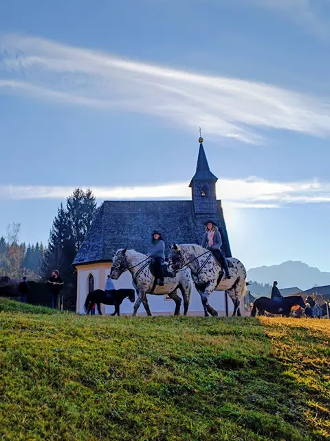 Zahlreiche Reiter und Kutschen kamen zur Pferdesegnung. | Foto: Claudia Schönleitner