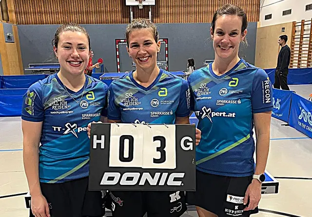 Erfolgreiches Kufsteiner Tischtennis Damenteam im ÖTTV Cup Achtelfinale.