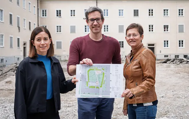 Neben 28 neuen Wohnungen bekommt die stadteigene Wohnanlage einen grünen Innenhof. | Foto: Stadt Salzburg/Alexander Killer