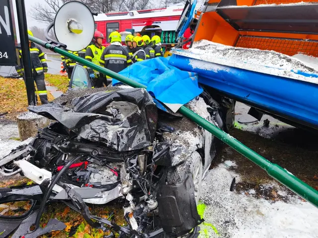 Bei einem Verkehrsunfall in Tillmitsch stürzte ein Lkw auf einen vorbeifahrenden Pkw. | Foto: FF Tillmitsch