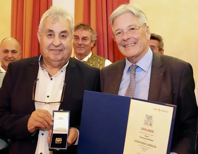 Thomas Kohlhuber und Landeshauptmann Peter Kaiser | Foto: LPD Kärnten/Pleschberger