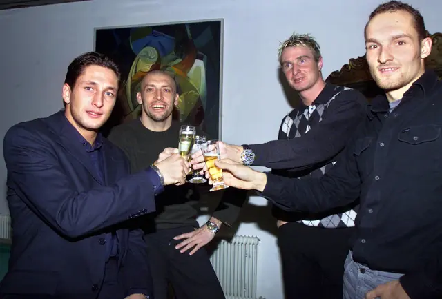 Illustre Runde anno 2000: Martin Amerhauser, Igor Pamic und Franz Almer mit Stefan Arvay (v.l.) | Foto: GEPA