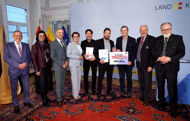 Gunther Riedlsperger, Marika Lagger-Pöllinger, GR Michael Gußnig, LR.in Beate Prettner, Michael Trupp, Thomas Egger, Günther Goach (Arbeiterkammer Kärnten), Rudolf Schober, Hannes Weißenbacher | Foto: LPD Kärnten/Kuess