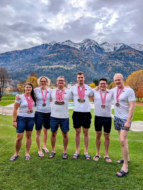 Das erfolgreiche SVV-Mastersteam in Telfs
v. l. n. r.: Stefanie Krechl, Jessica Skaroupka Werner, Stephan Part, Benedikt Schachtner, Michael Stiefmüller und Patrick Reinthaller