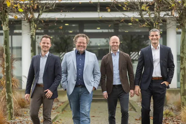 Das neue Team der Geschäftsführung – v. l.: Valentin Clemens (CAO), Claus Artmayer (CSO), Georg Eckmair (CFO) und Bastian Litterscheid (COO). | Foto: Schwarzmüller