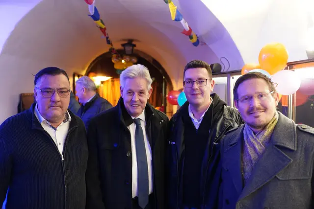 Bernhard Fasching, Landtagsabgeordneter Hermann Hauer, Patrick Poszumska und Johann Gansterer. | Foto: Clemens Mitteregger