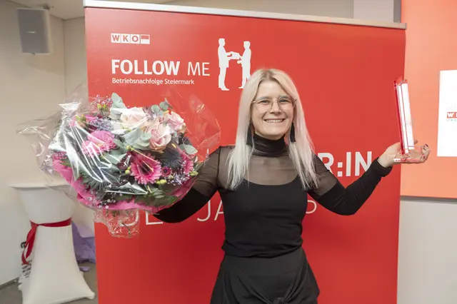 Rund 3.300 Stimmen beim Online-Voting sprechen eine deutliche Sprache: Simone Spitzer von Spitzer Engineering aus Vorau ist die steirische Nachfolgerin des Jahresn und Gewinnerin des Follow-Me-Awards 2025. | Foto: Foto Fischer