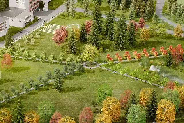 Herzstück des Kurparks ist die Sternenallee. Entlang der vier Wege werden Spitzahorne, Sumpfeichen, Silberlinden und Japanische Zelkove gepflanzt. | Foto: Das Kurhaus Bad Gleichenberg