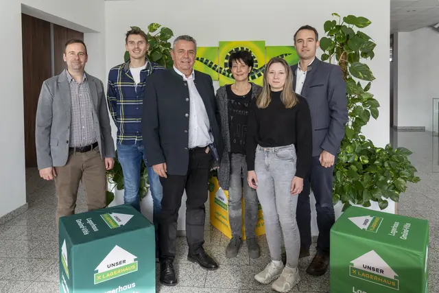 Das Projektteam und die Geschäftsleitung des Lagerhauses Gmünd-Vitis: Projektleiter Reinhard Grubeck, Stefan Flicker, Geschäftsführer Günter Zaiser, Sylvia Leitner, Jacqueline Riener und Geschäftsführer David Wondra. | Foto: Raiffeisen Lagerhaus Gmünd-Vitis eGen