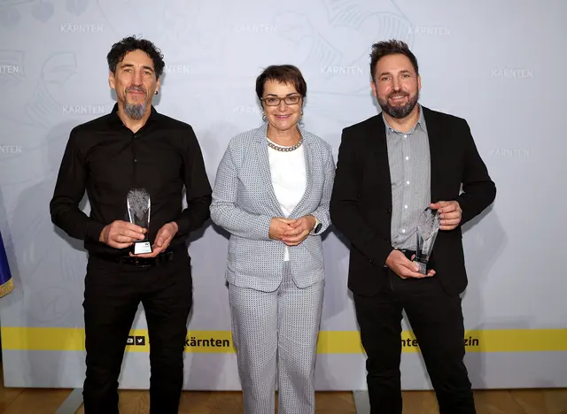 Michael Trupp, Landesrätin Beate Prettner und Thomas Egger. | Foto: LPD Kärnten/Kuess