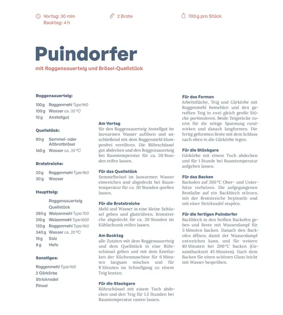 Auch ein Puindorfer Brotrezept gib es in seinem Backbuch. | Foto: MKD – Meisterschule für Kommunikationsdesign