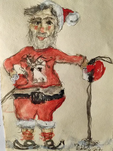 Auch Mundmaler Paulus Ploier`s Kunstwerke freuen sich auf viele Besucher/innen. Hier zu sehen sein Kunstwerk mit dem Titel "Ho ho ho I am from Austria". | Foto: www.paulus-art.at