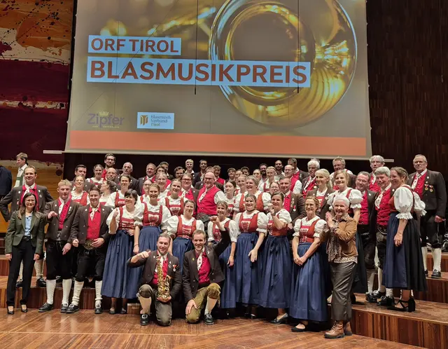 Stadtmusikkapelle Kufstein darf sich über den ORF Tirol Blasmusikpreis 2025 freuen. | Foto: Stadtmusik Kufstein