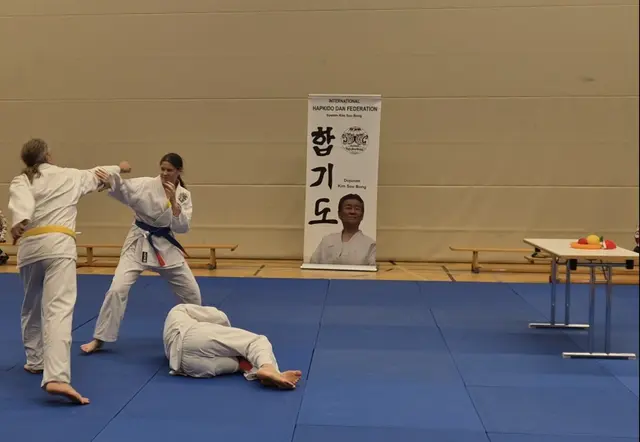 In Schielleiten beweisen die Hapkido-Athletinnen und -Athleten ihre gute Technik. | Foto: Hap-Ki-Do Feldbach Fehring