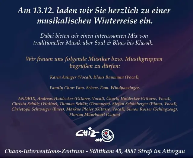 Beim Stötthamer Advent zu hören unter anderem viele Musiker/innen aus dem Salzkammergut. | Foto: www.chiz.at