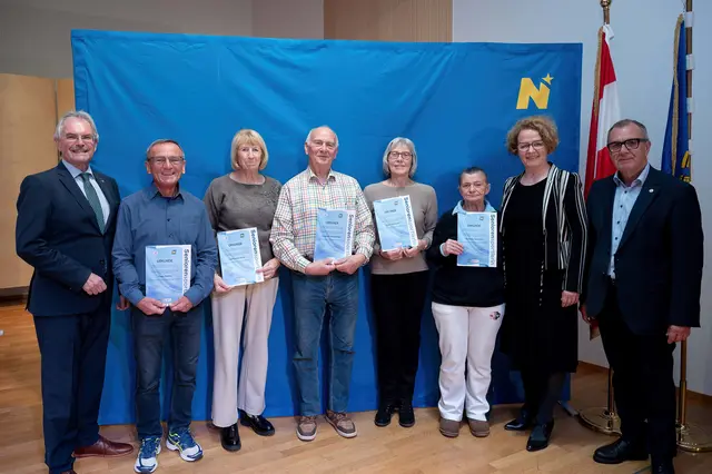 Maria Baldreich aus Dallein und Gerlinde Taschner aus Horn, Gertraude Kainz aus Horn, Franz Eidher aus Weitersfeld und Friedrich Hirschböck aus Horn. | Foto: Molnar